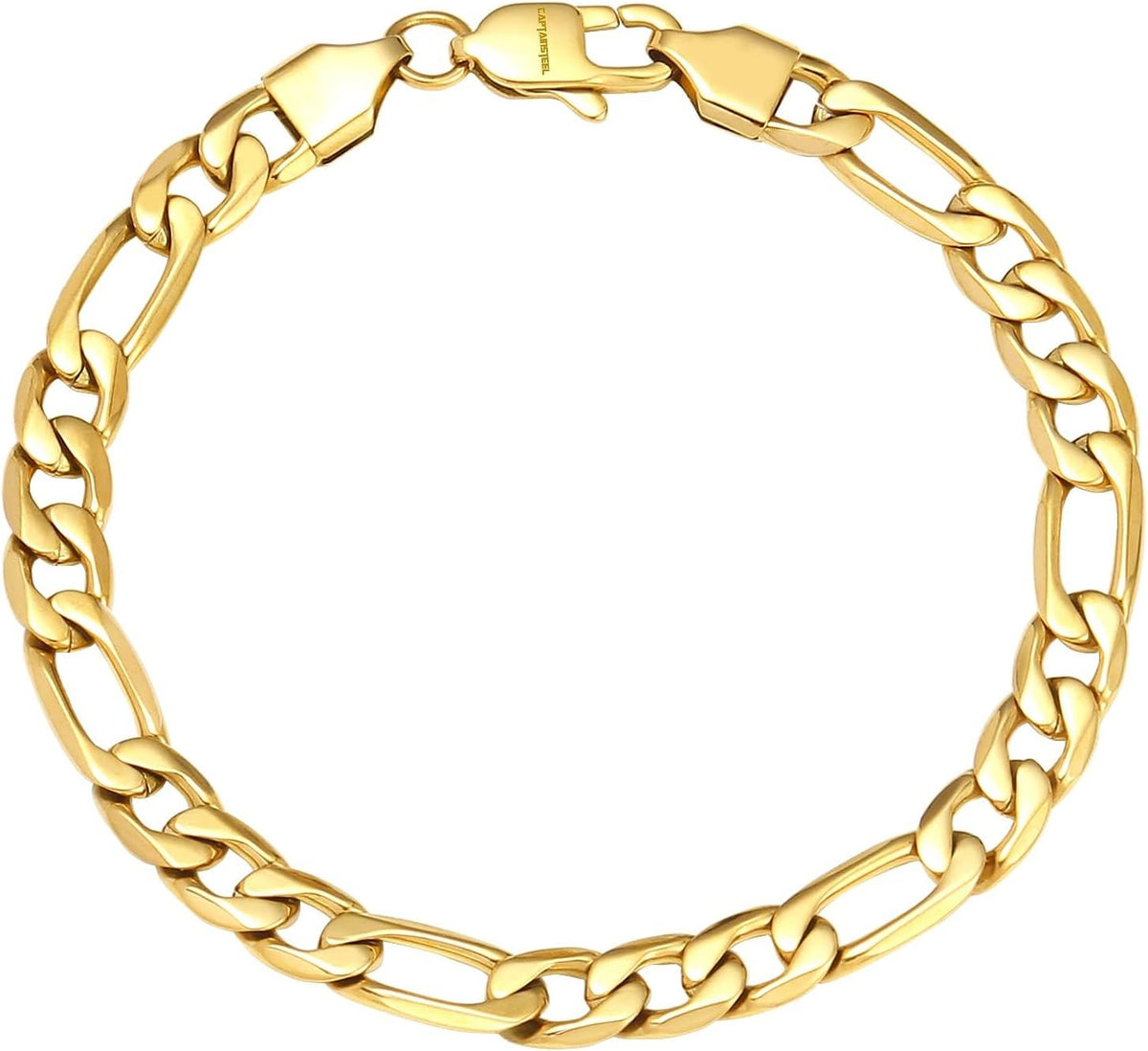 Big Starz Figaro Chain Bracelet — Stainless Steel, 7mm