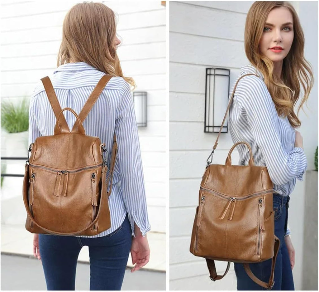 Arm Candy Genuine Cow Leather Backpack Shoulder Handbag — Women's