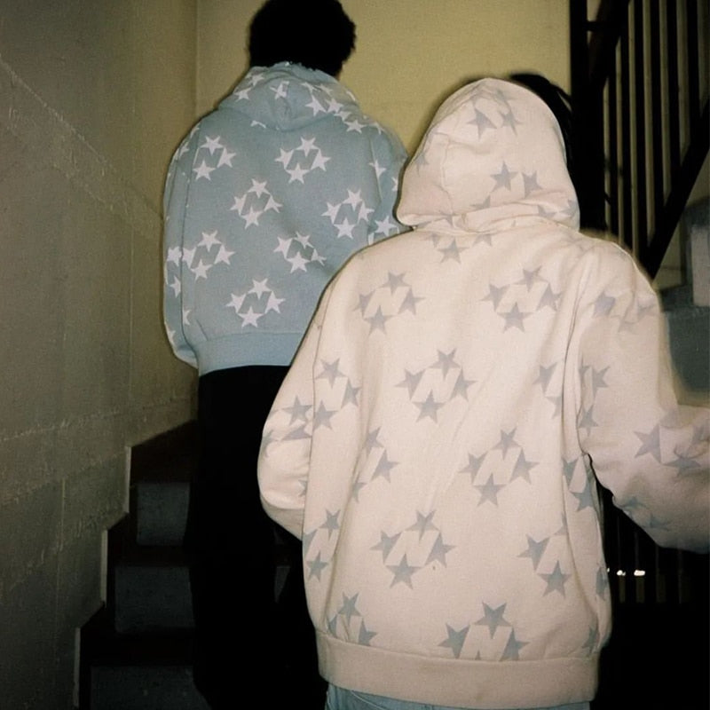 Big Starz Vintage Star Print Zip Up Hoodie alternate view