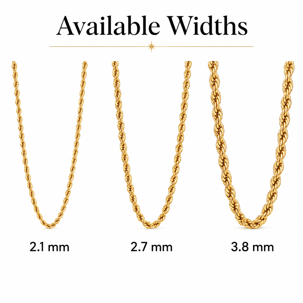 Big Starz 3.8mm Diamond-Cut Rope Chain — 14K Gold Plated