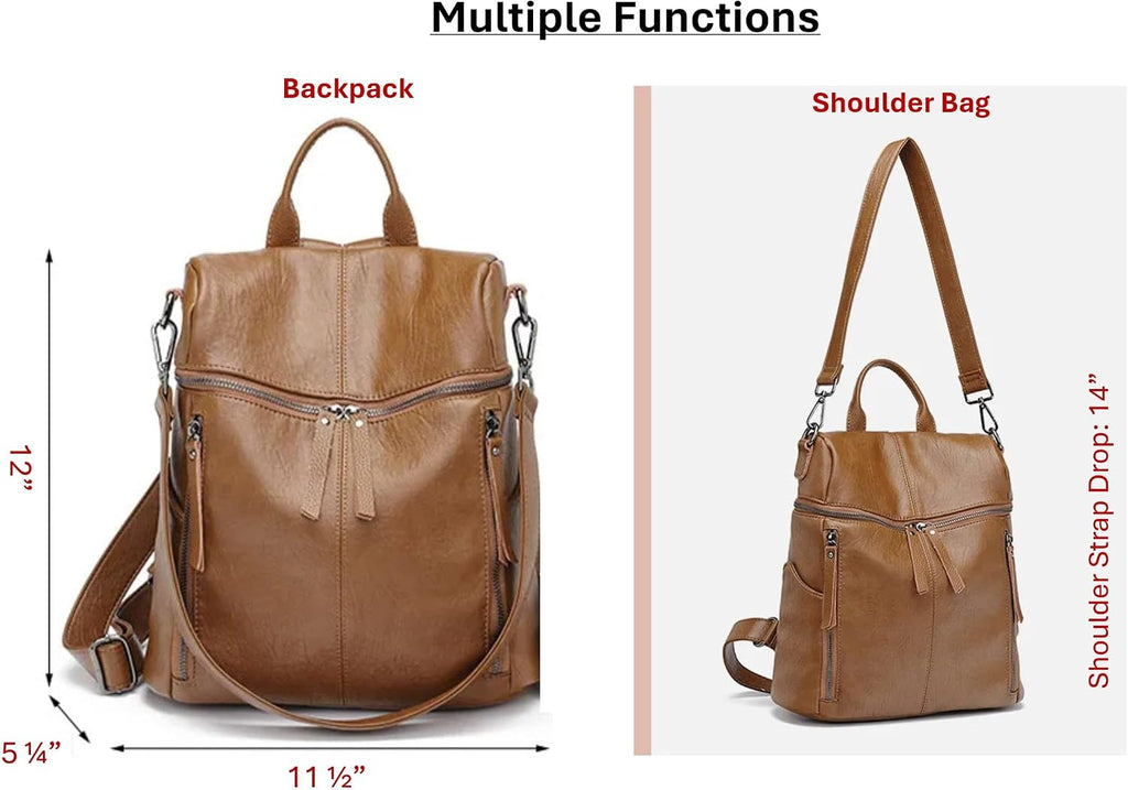 Arm Candy Genuine Cow Leather Backpack Shoulder Handbag — Women's