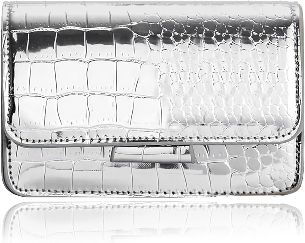 Liquid Metal Croc Purse