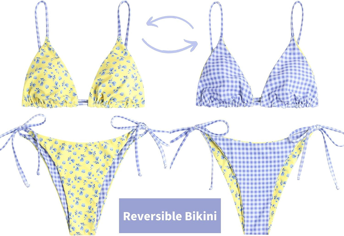 Tulum Triangle Bikini Floral String Bikini — Women's