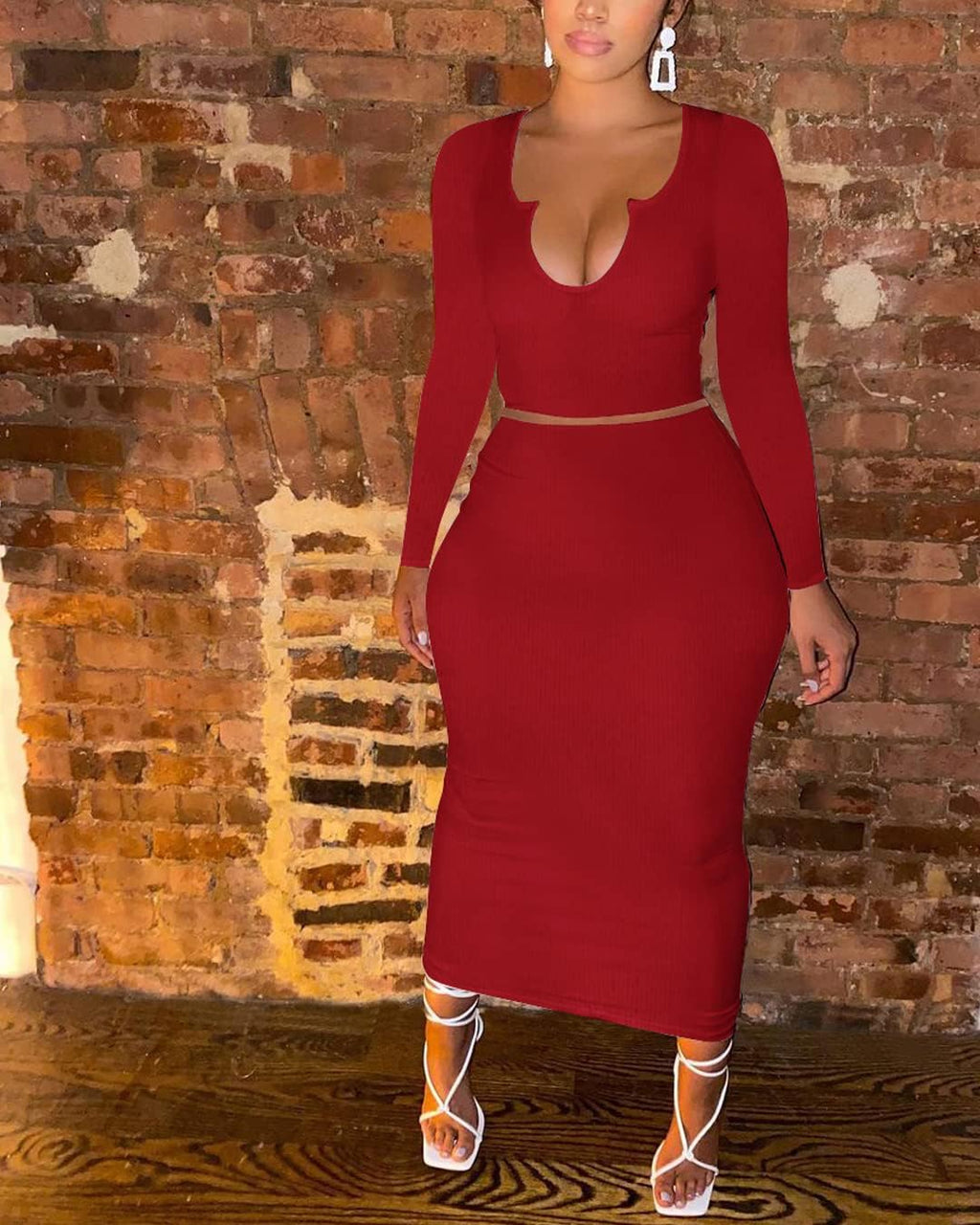 Night Out Two Piece Skirt Long Sleeve Sleeveless — Women's
