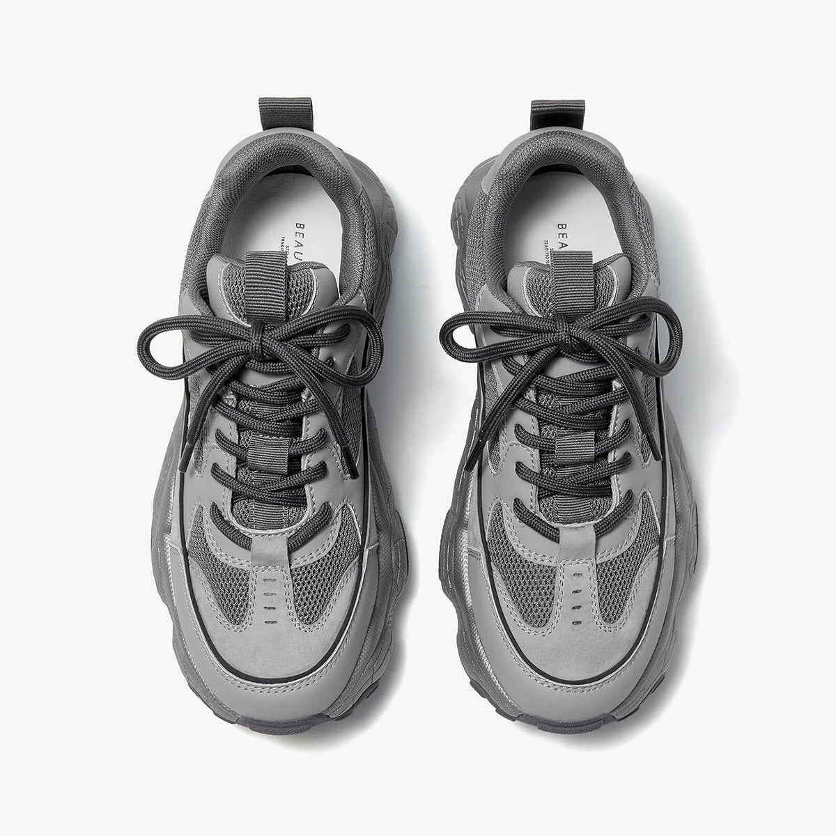 Stiletto Hour Chunky Sneakers Lace Up Platform Leather — Women's