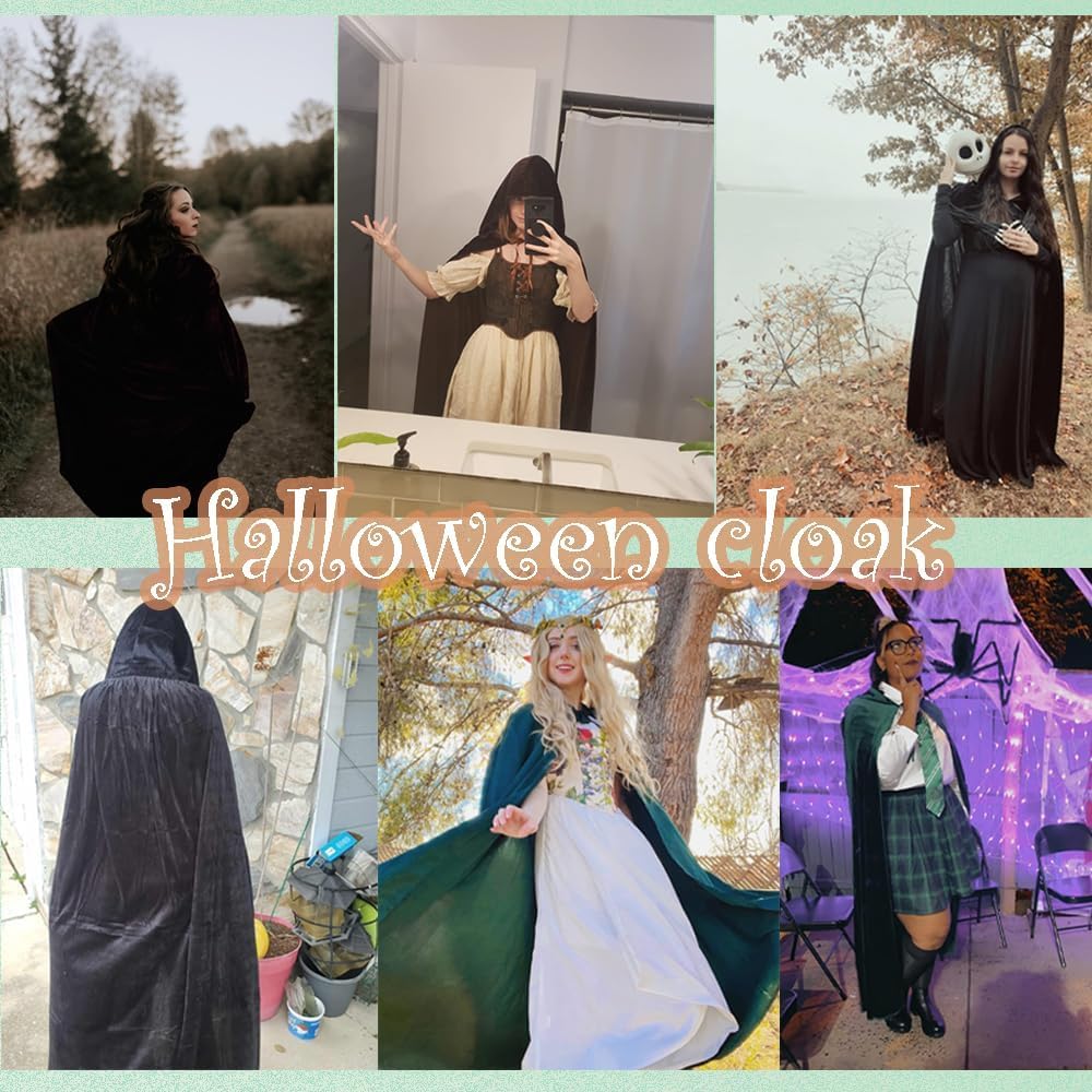 Trick Velvet Hooded Cloak Halloween Cape Costume — Men's