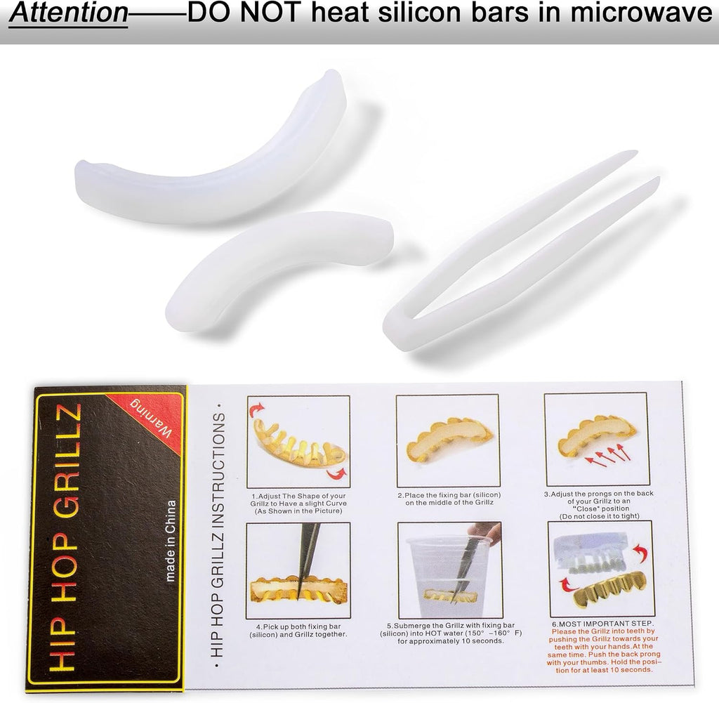 Gold Mouth Silicone Bottom Grillz — Top & Bottom