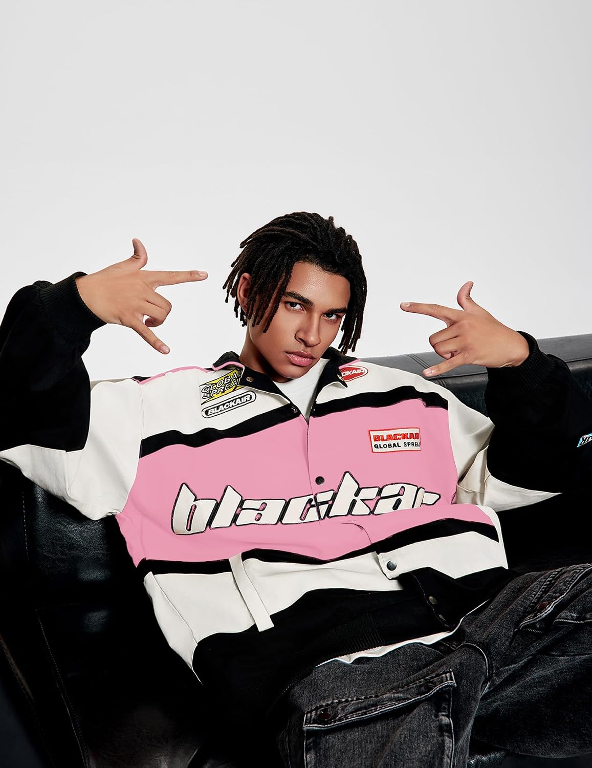 Chain Stitch Cotton Varsity Jacket