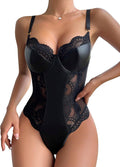 Leather Lace Corset Teddy