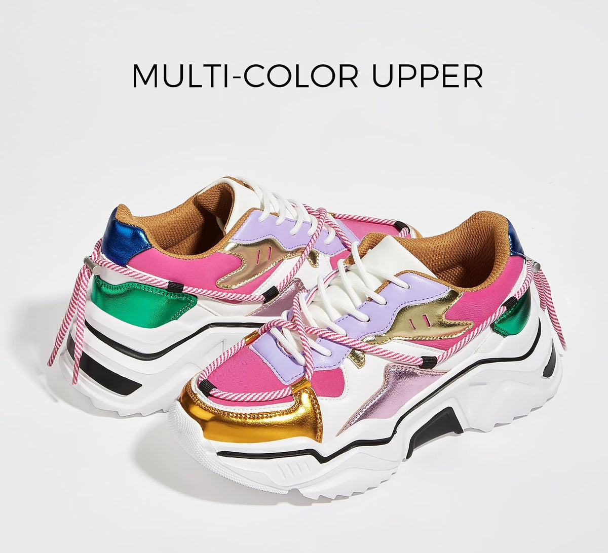 Big Starz Chunky Platform Sneakers — Retro Colorblock