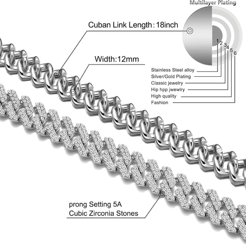 Big Starz Miami Cuban Link Diamond Prong Chain detail