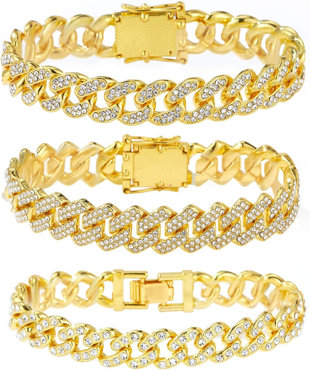 Big Starz Cuban Link Anklet Set — 14K Gold Plated, 3 Piece