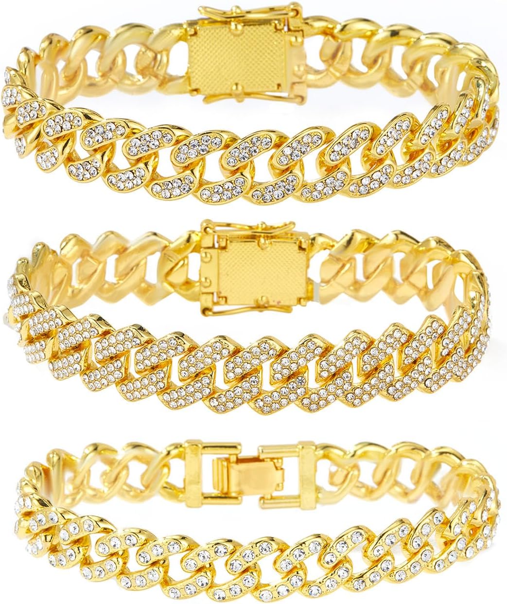 Big Starz Cuban Link Anklet Set — 14K Gold Plated, 3 Piece