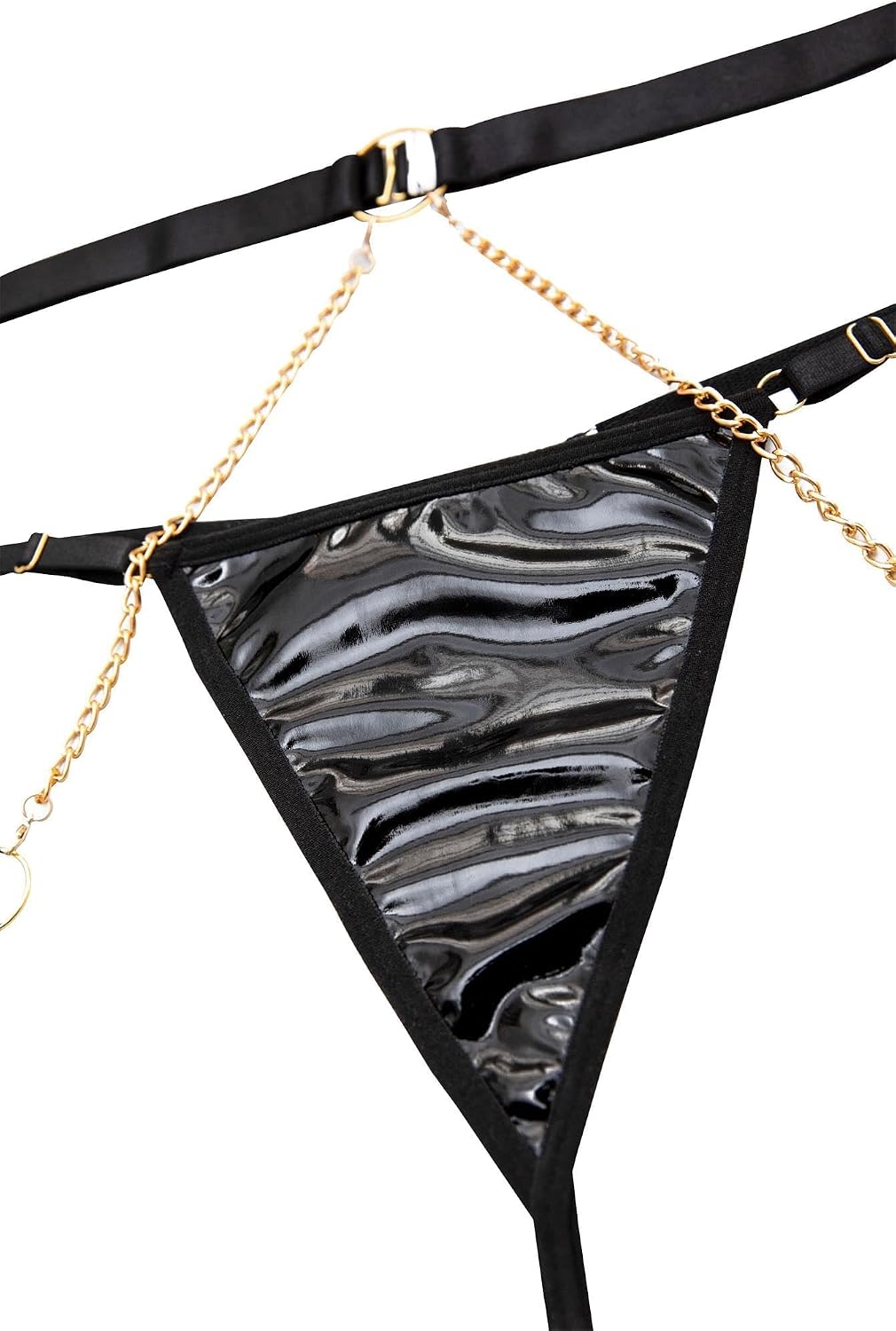 Midnight Lace PU Leather Strappy Underwire Garter Belt — Women's