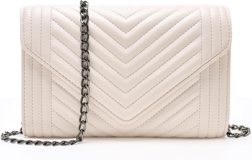 Statement Quilted Leather Crossbody — Chain Strap