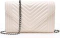 Statement Quilted Leather Crossbody — Chain Strap