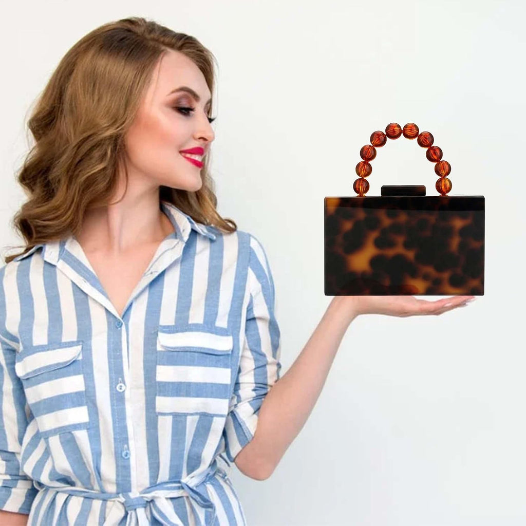 Leopard Acrylic Box Clutch