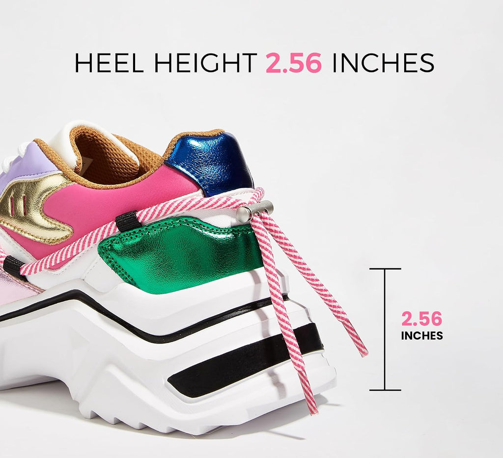 Runway Platform Colorful Sneakers Retro Colorblock Stylish — Women's