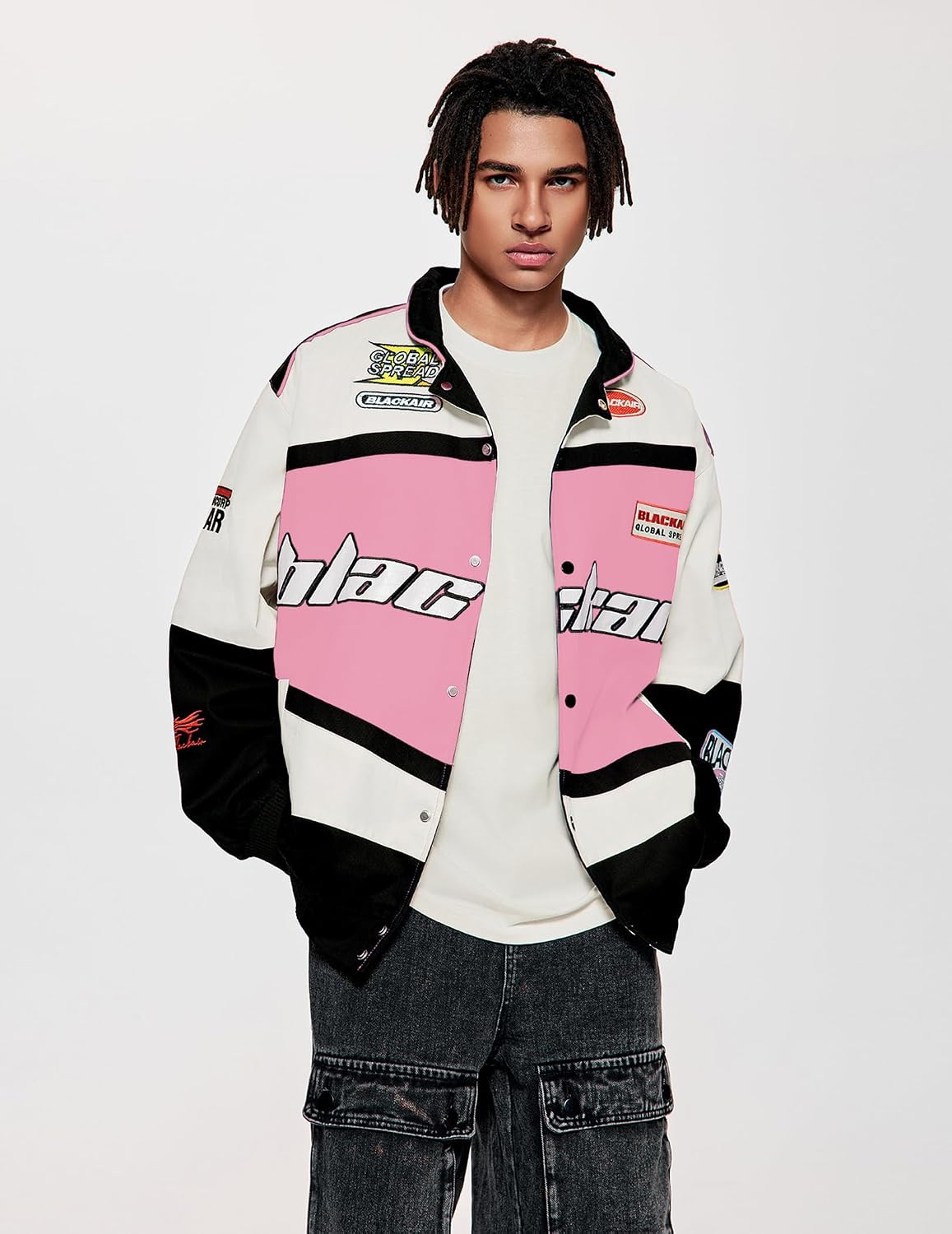 Chain Stitch Cotton Varsity Jacket