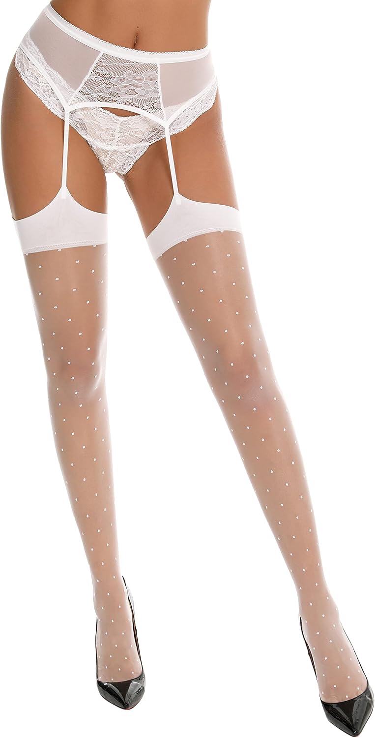 Midnight Lace Lace Nights Garter Belt with Stockings — Women's
