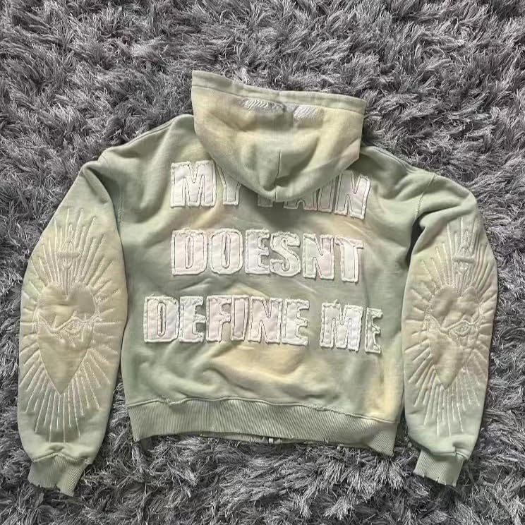Off The Lot Y2k Grunge Zip Up Hoodie Oversized — Men's