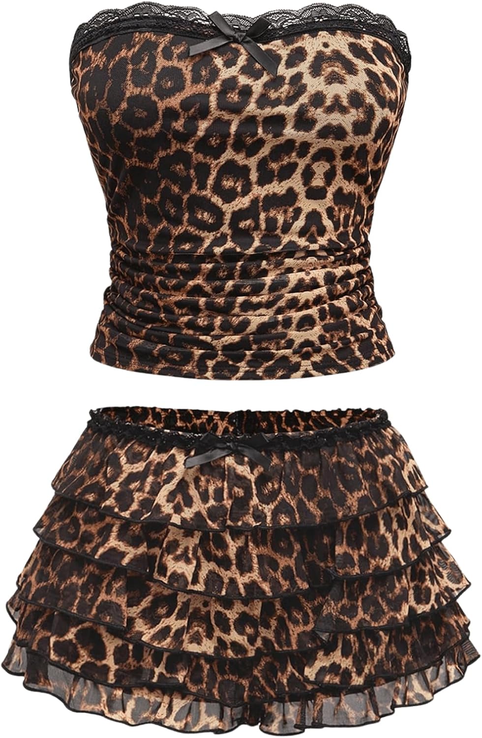 Encore Y2k Cheetah Set Lace Leopard Tube — Women's
