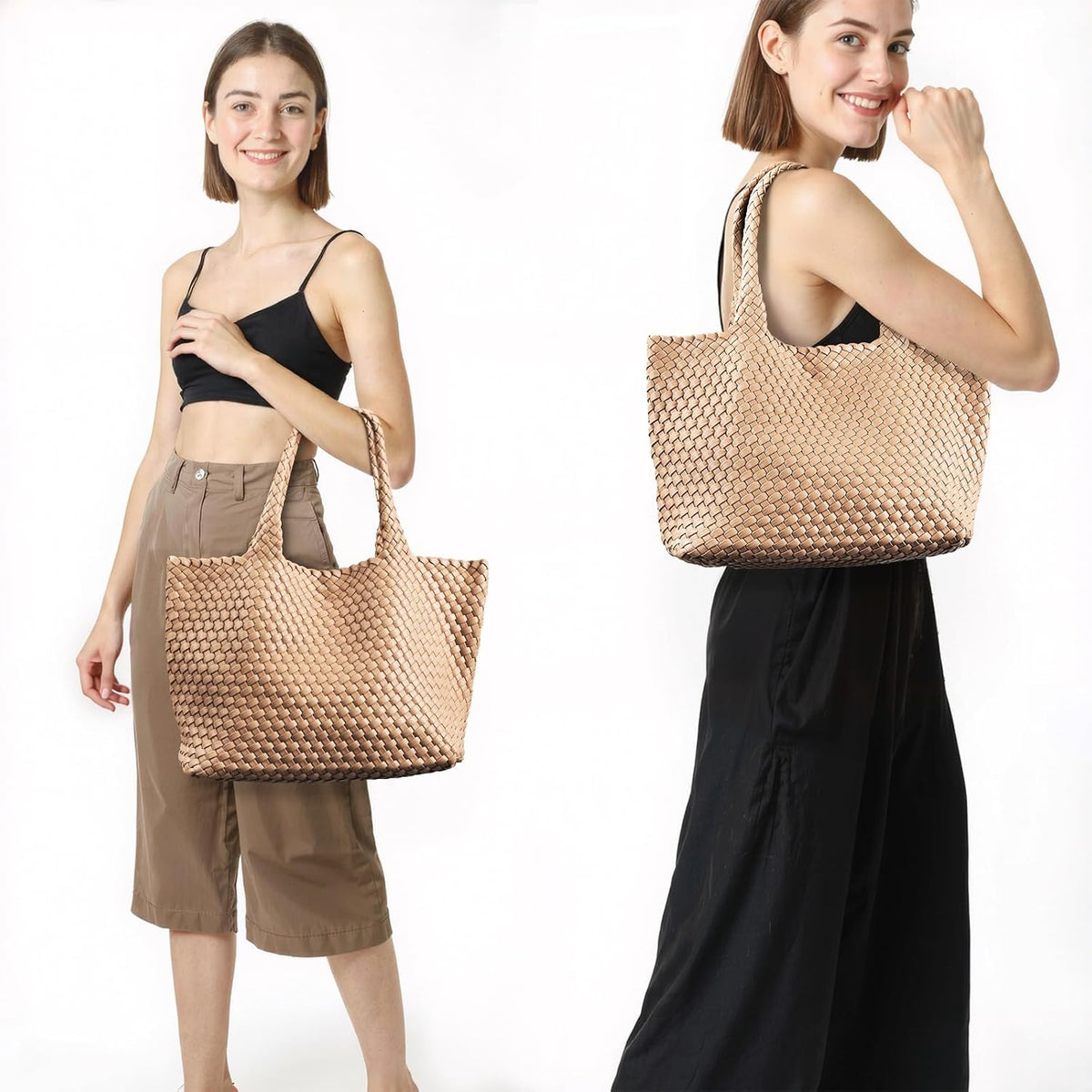 Boulevard Woven Vegan Leather Tote