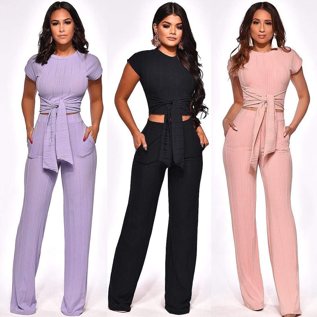 Big Starz Tie-Front Crop & Pant Tracksuit Set