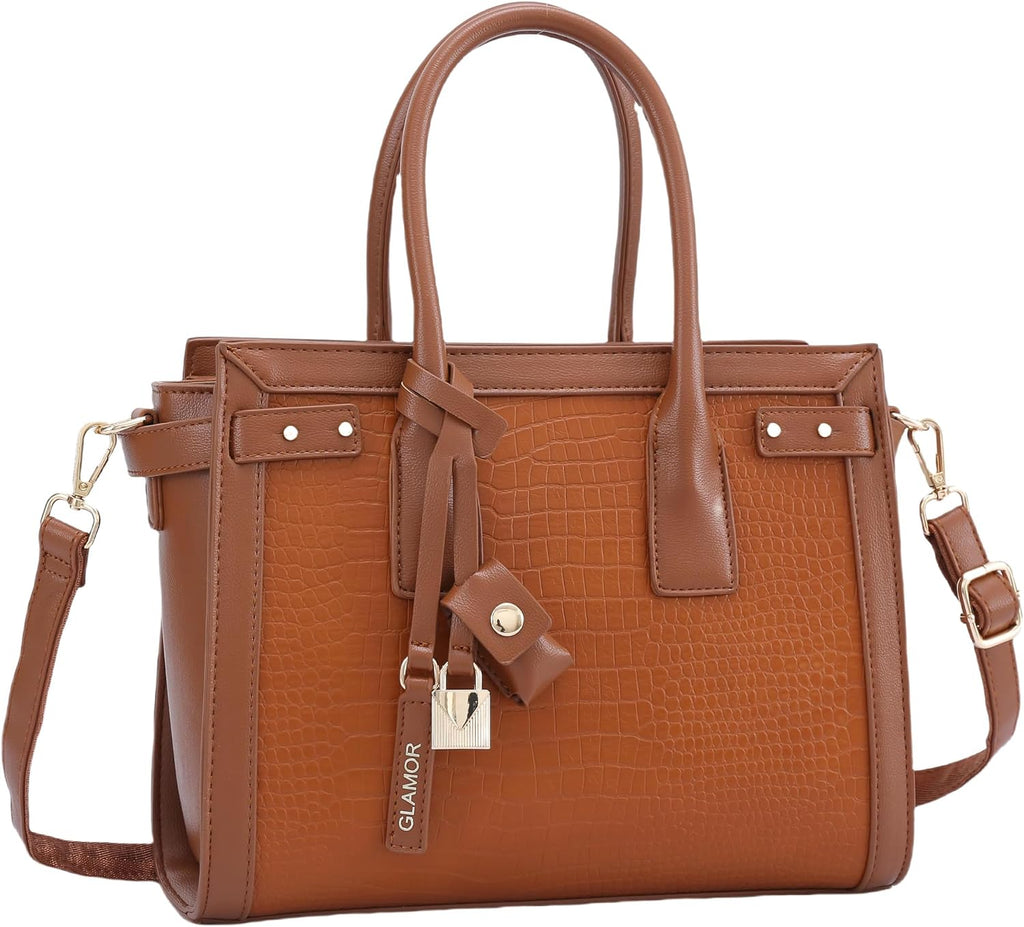 Midnight Club Croc-Embossed Vegan Leather Shoulder Bag