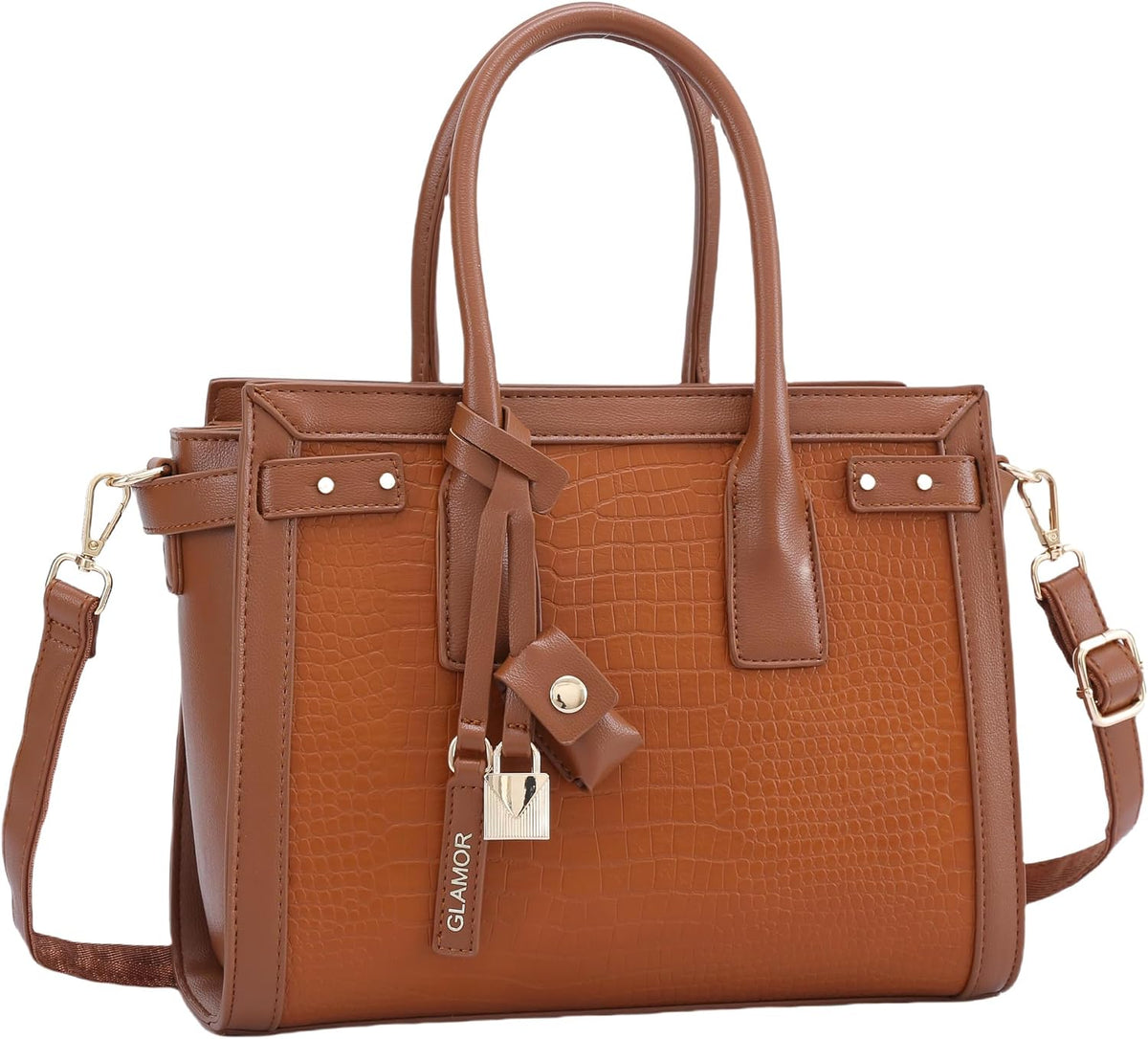 Midnight Club Croc-Embossed Vegan Leather Shoulder Bag