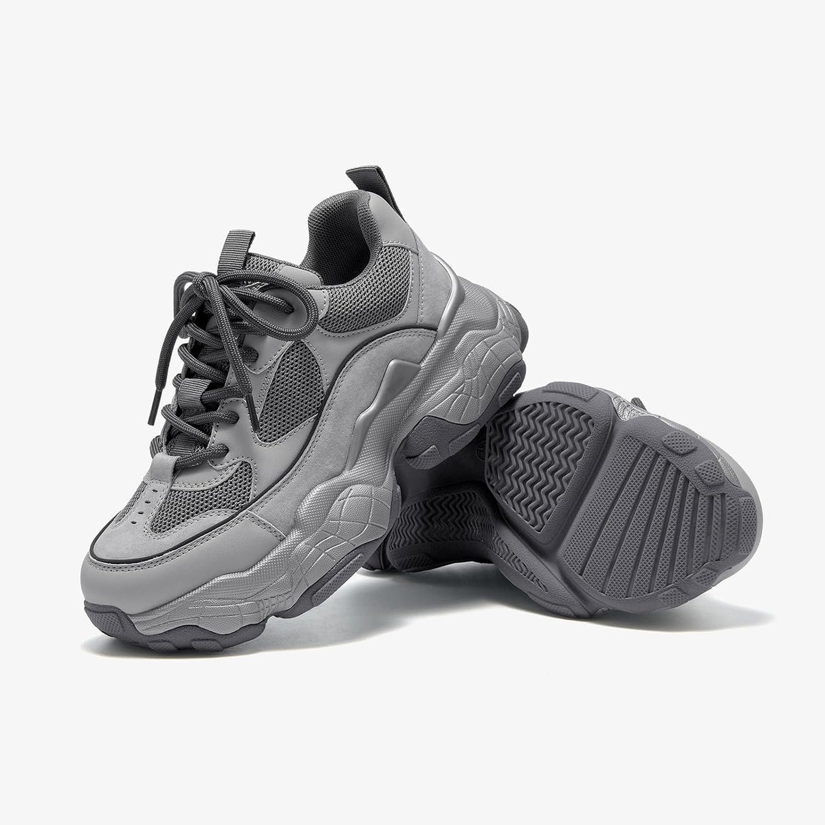 Stiletto Hour Chunky Sneakers Lace Up Platform Leather — Women's