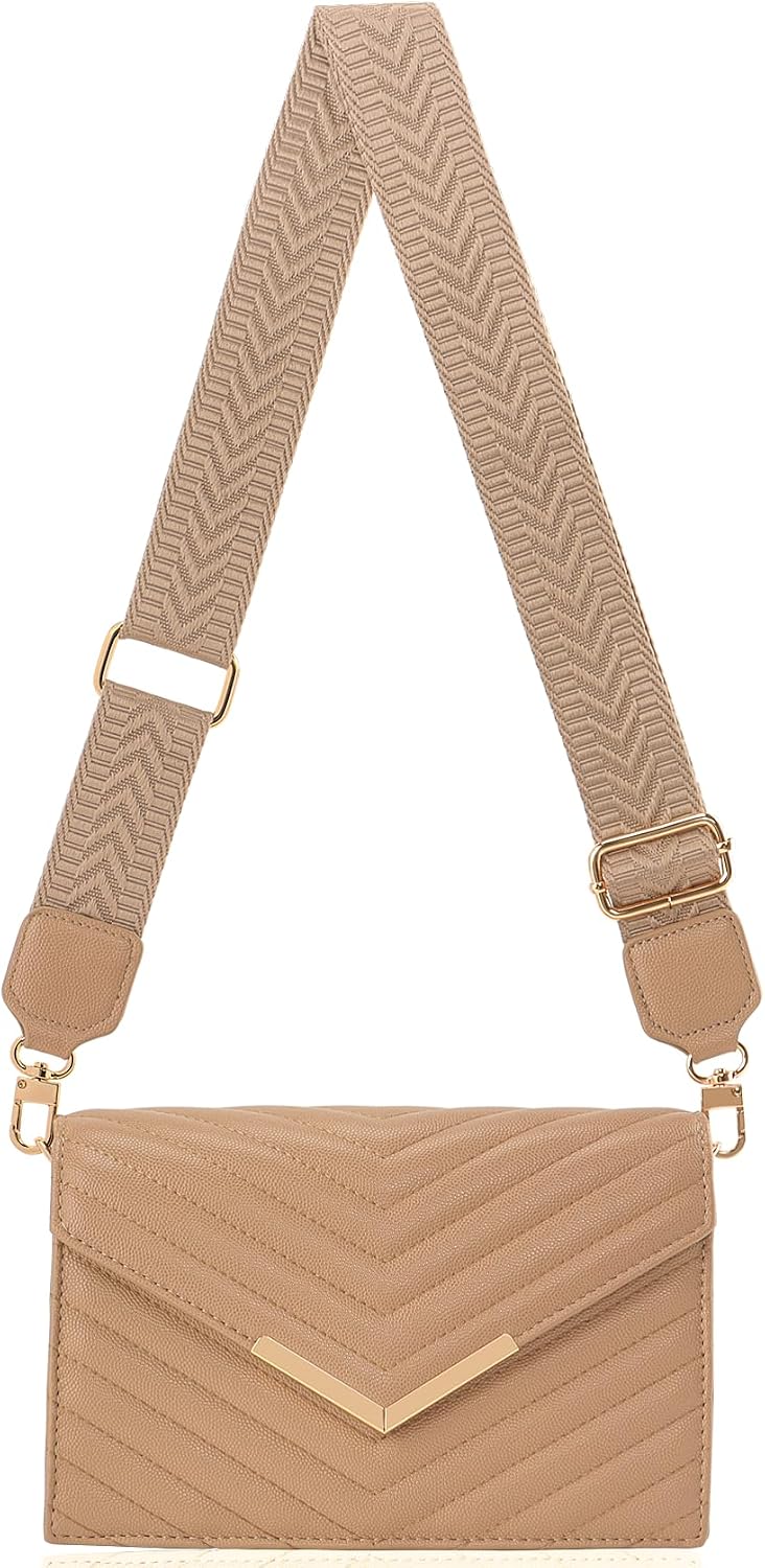 Cash Rules Quilted Vegan Leather Crossbody — Adjustable