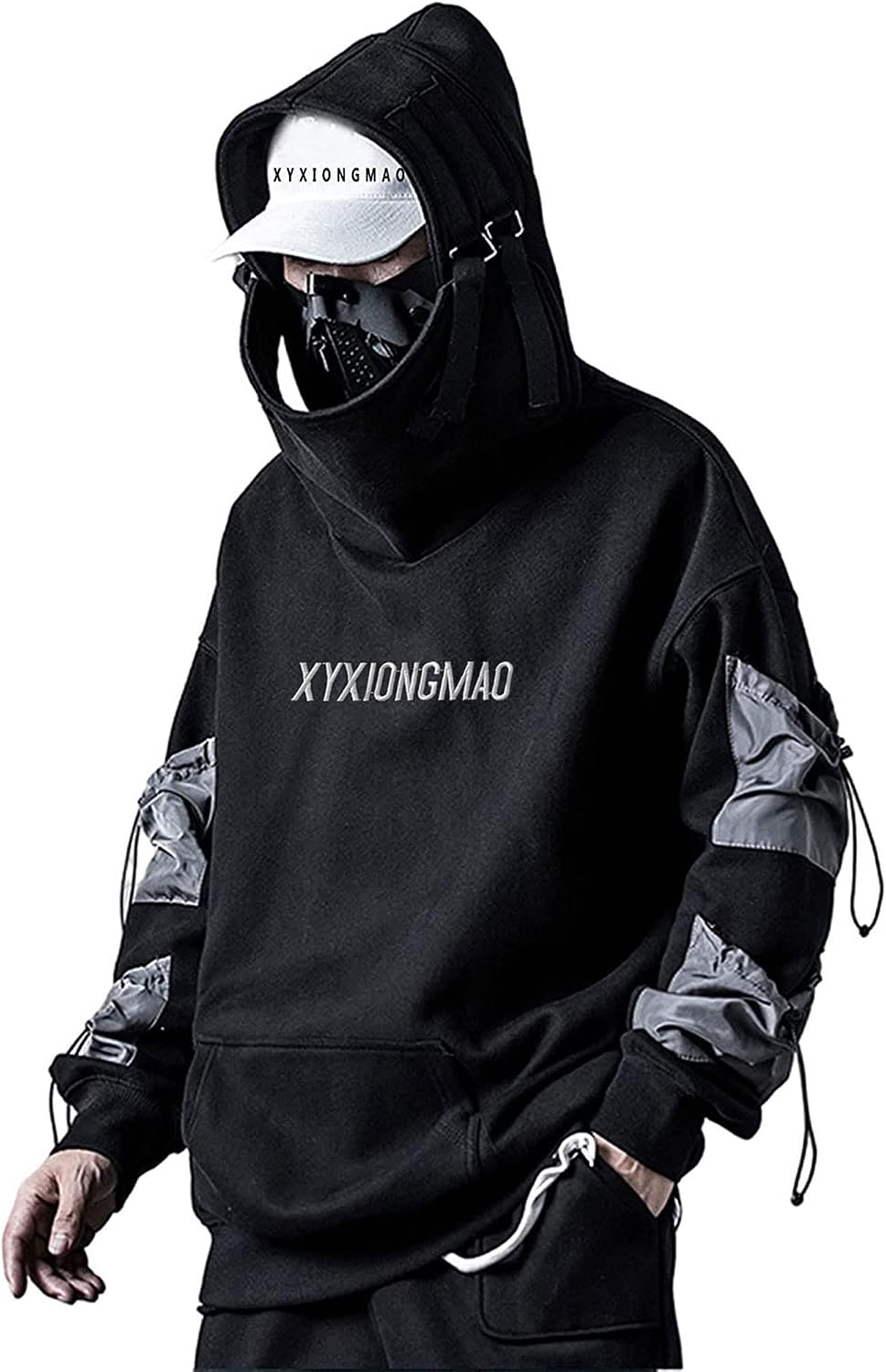 Block Party Streetwear Techwear Hoodie Cyberpunk Tactical Black — Men's