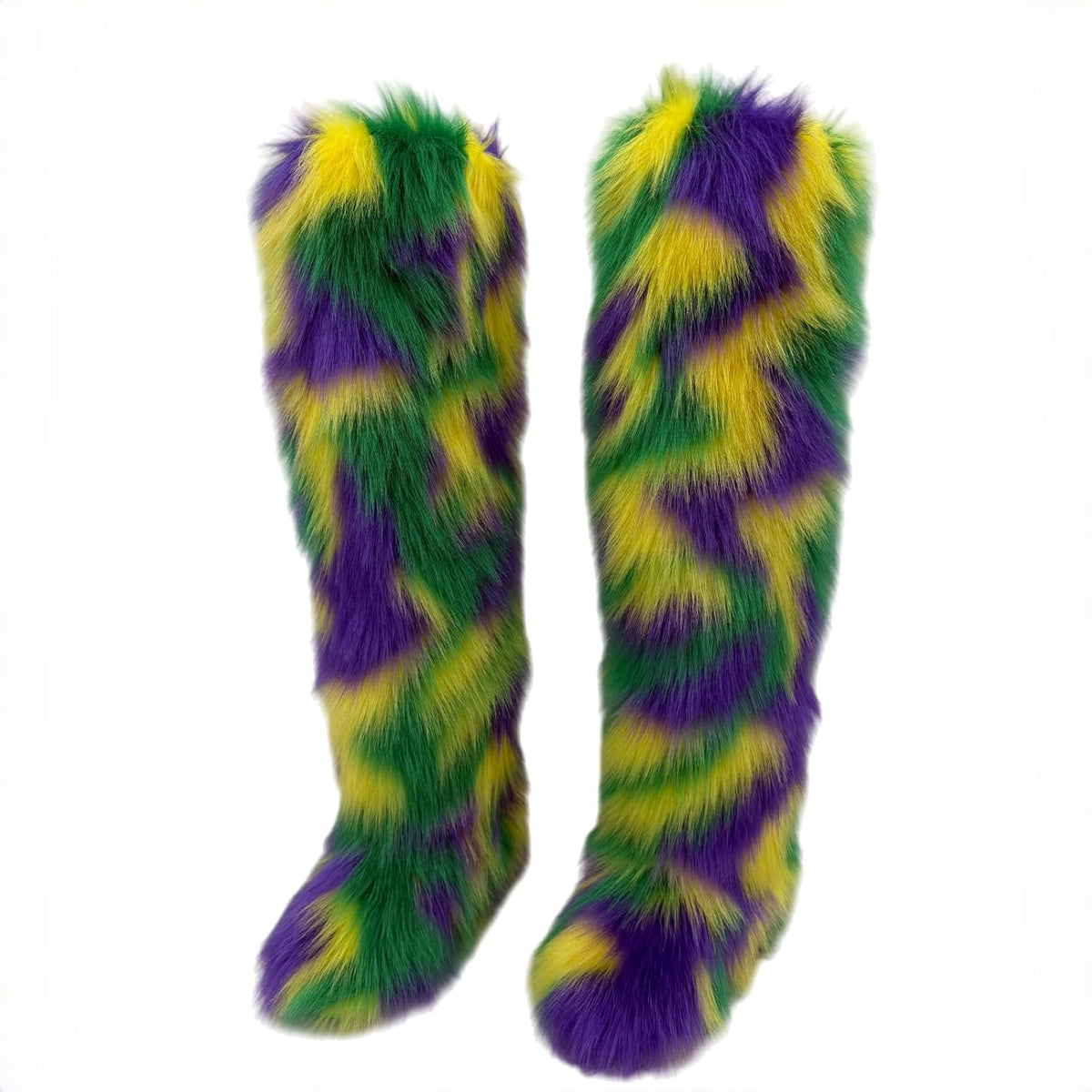 Posture Black Thigh High Fur Boots — Women's