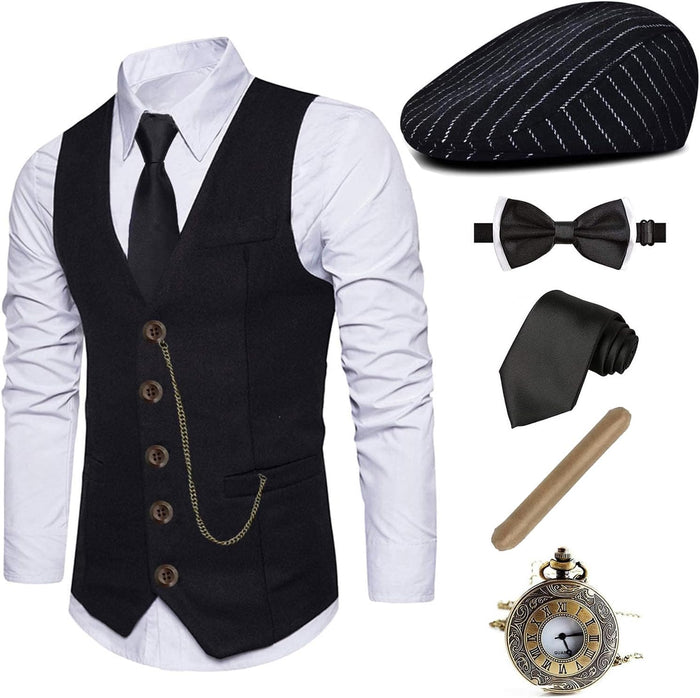 Fright Night 1920s Costume Gatsby Gangster Vest Vintage — Men's