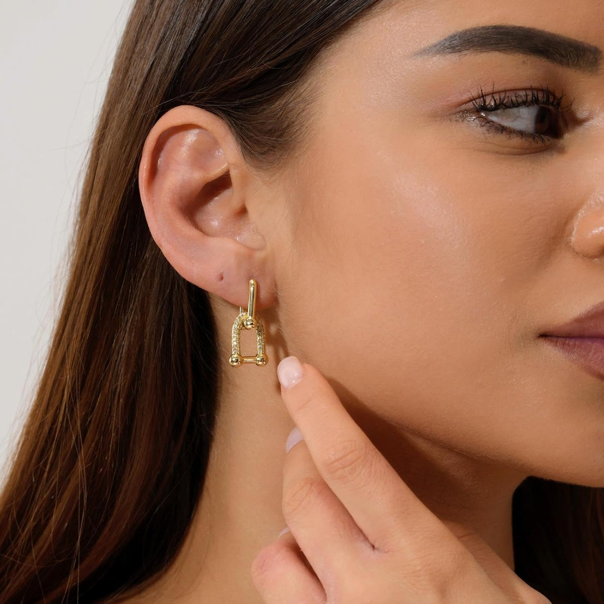 Money Talk CZ Pavé 14K Gold-Plated Hoop Earrings — Chunky