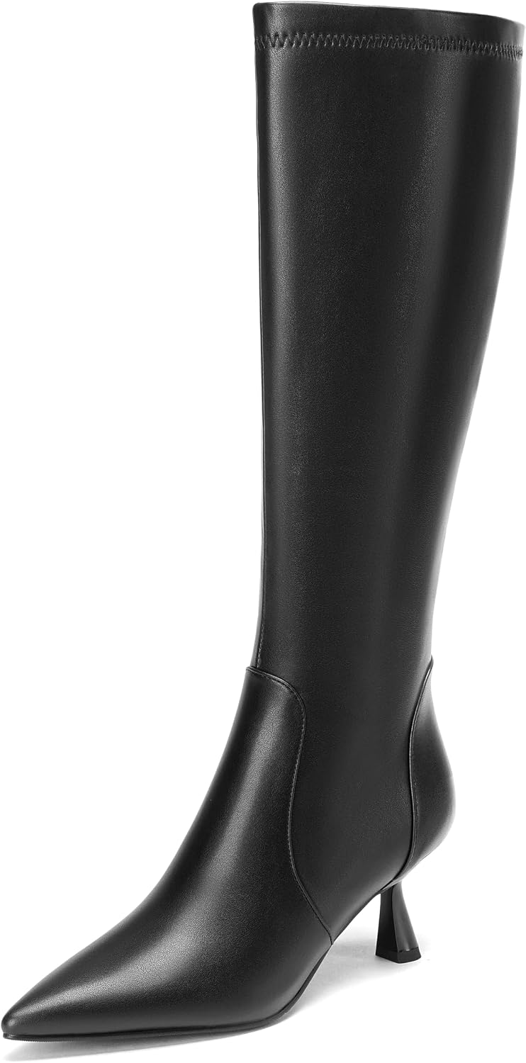 Pavement Vegan Leather Knee-High Boots — Pointed-Toe
