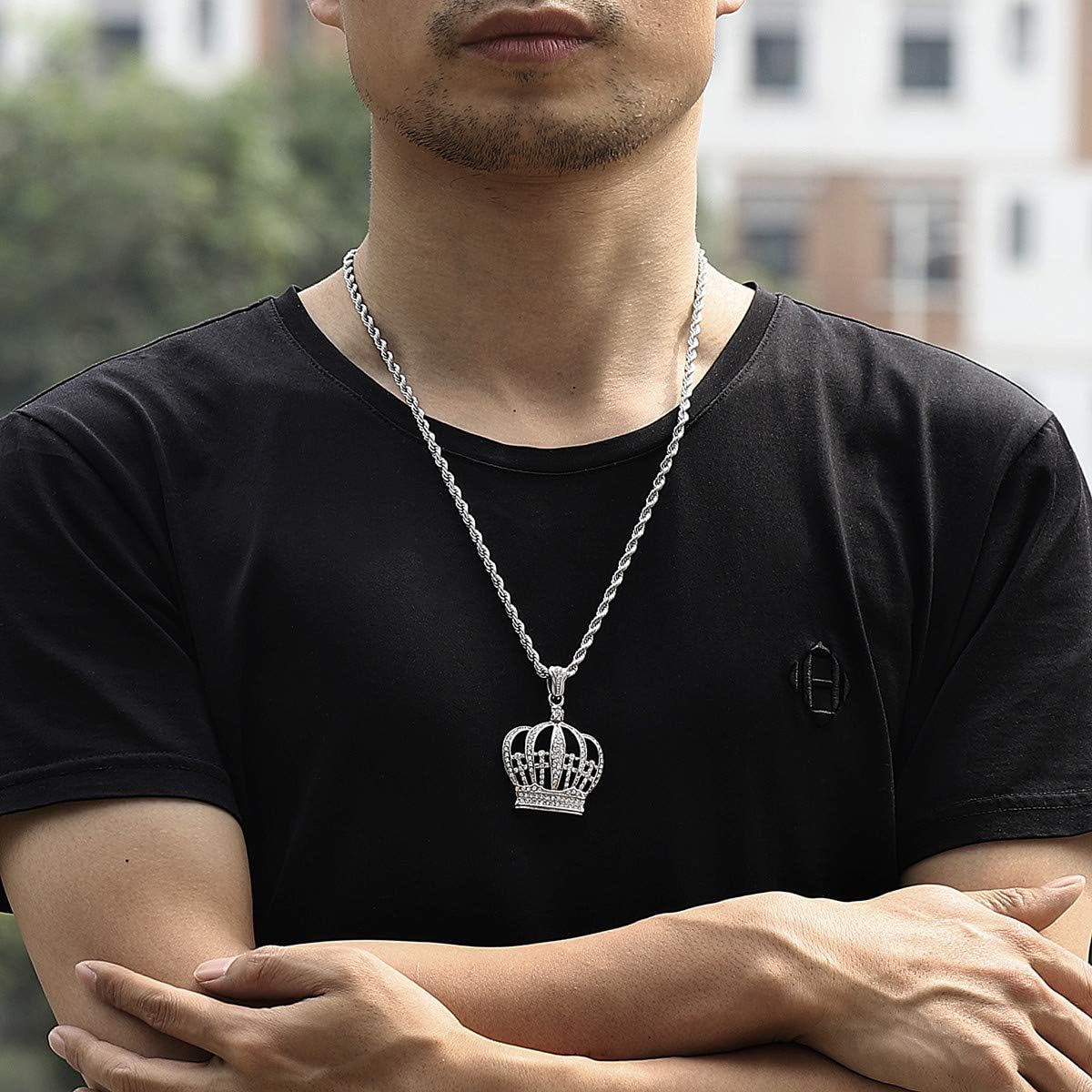 Big Starz Iced King Crown Pendant Necklace
