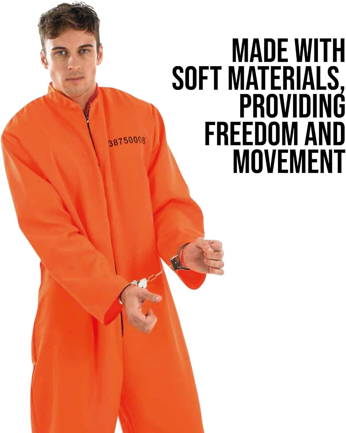 Nightcrawler Prisoner Costume Prison Jumpsuit Orange Inmate — Men's
