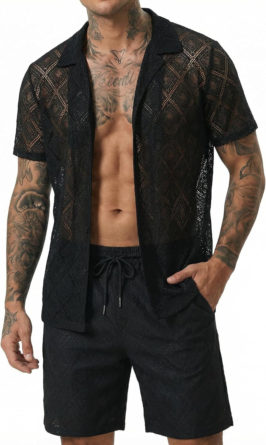 Beach Money Mesh Shirt & Short Set