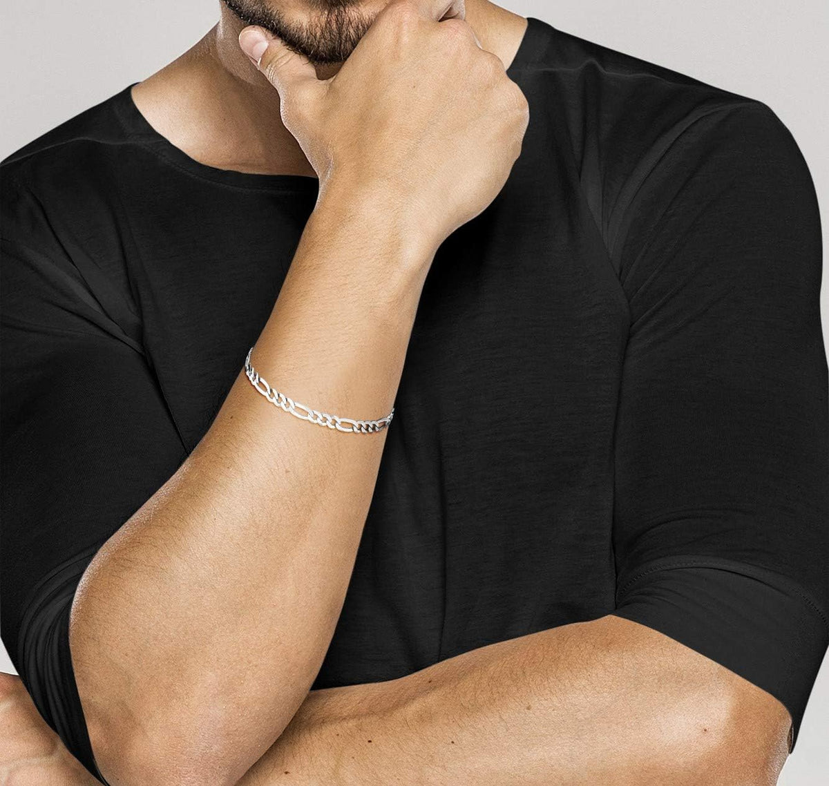 Big Starz Italian Figaro Chain Bracelet — 925 Sterling Silver