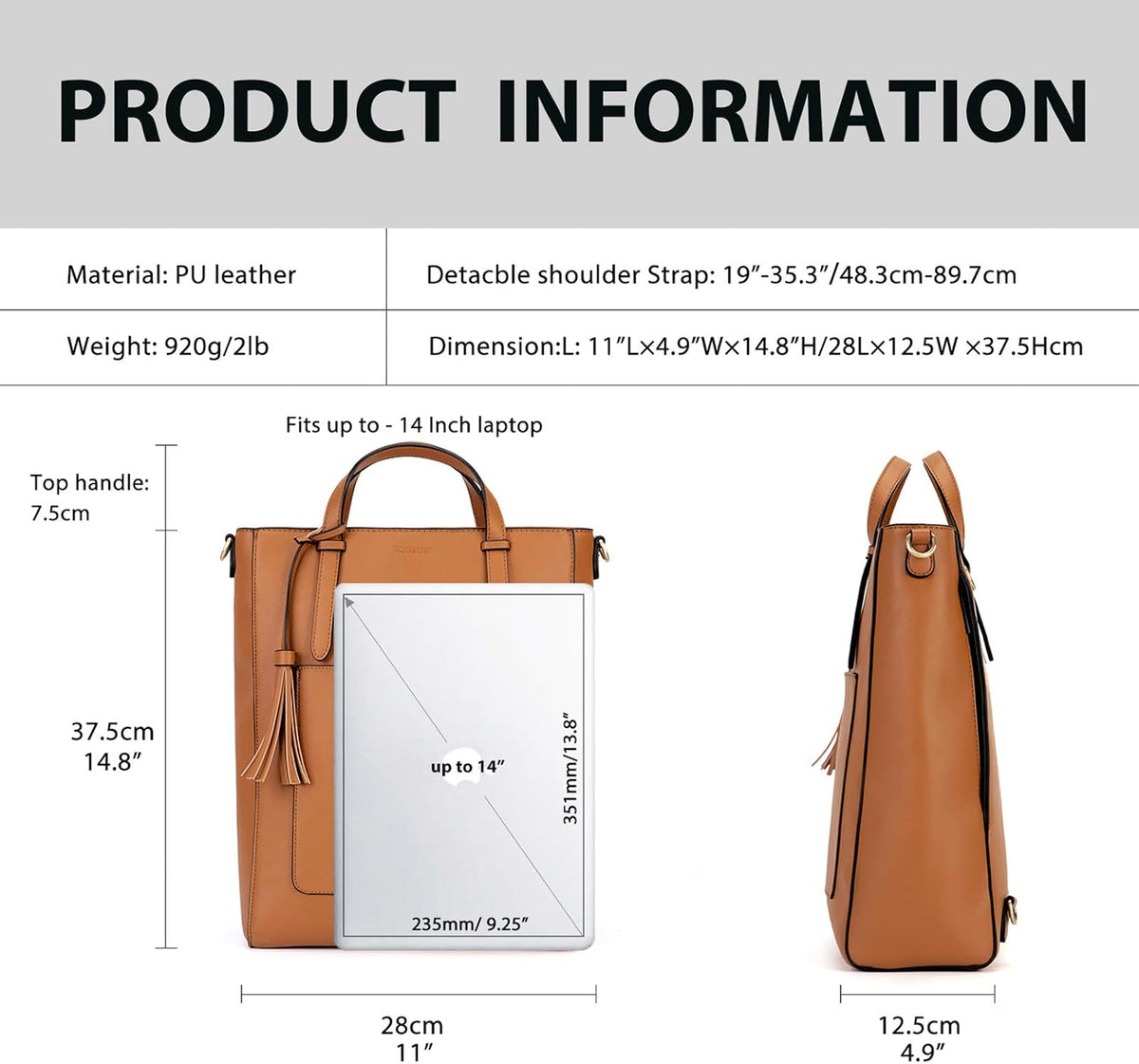 Gold Standard Vegan Leather Shoulder Bag — Convertible