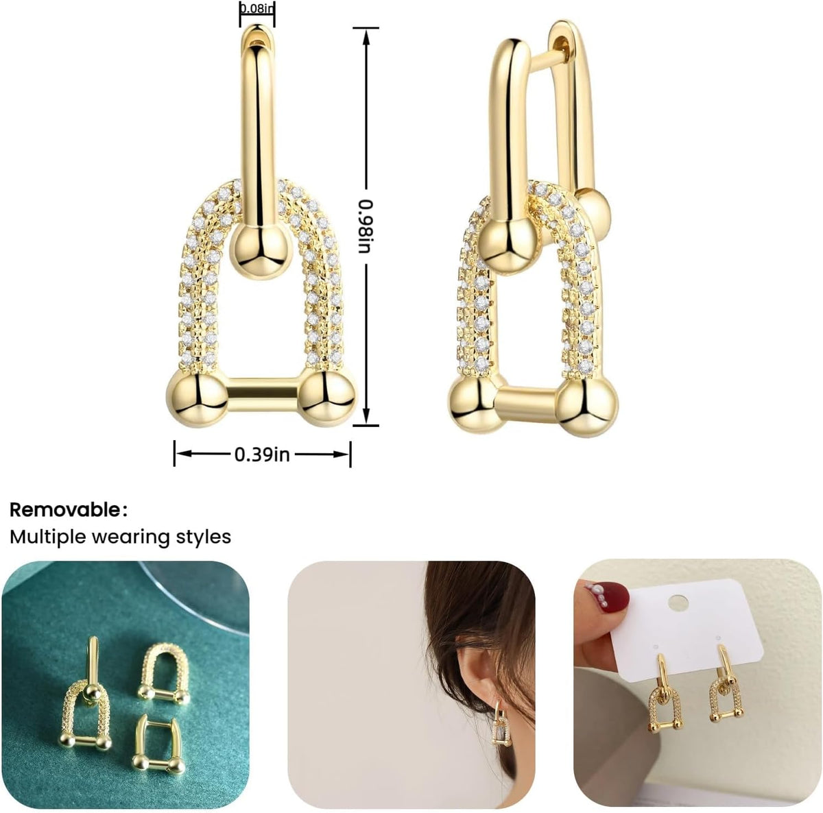 Money Talk CZ Pavé 14K Gold-Plated Hoop Earrings — Chunky