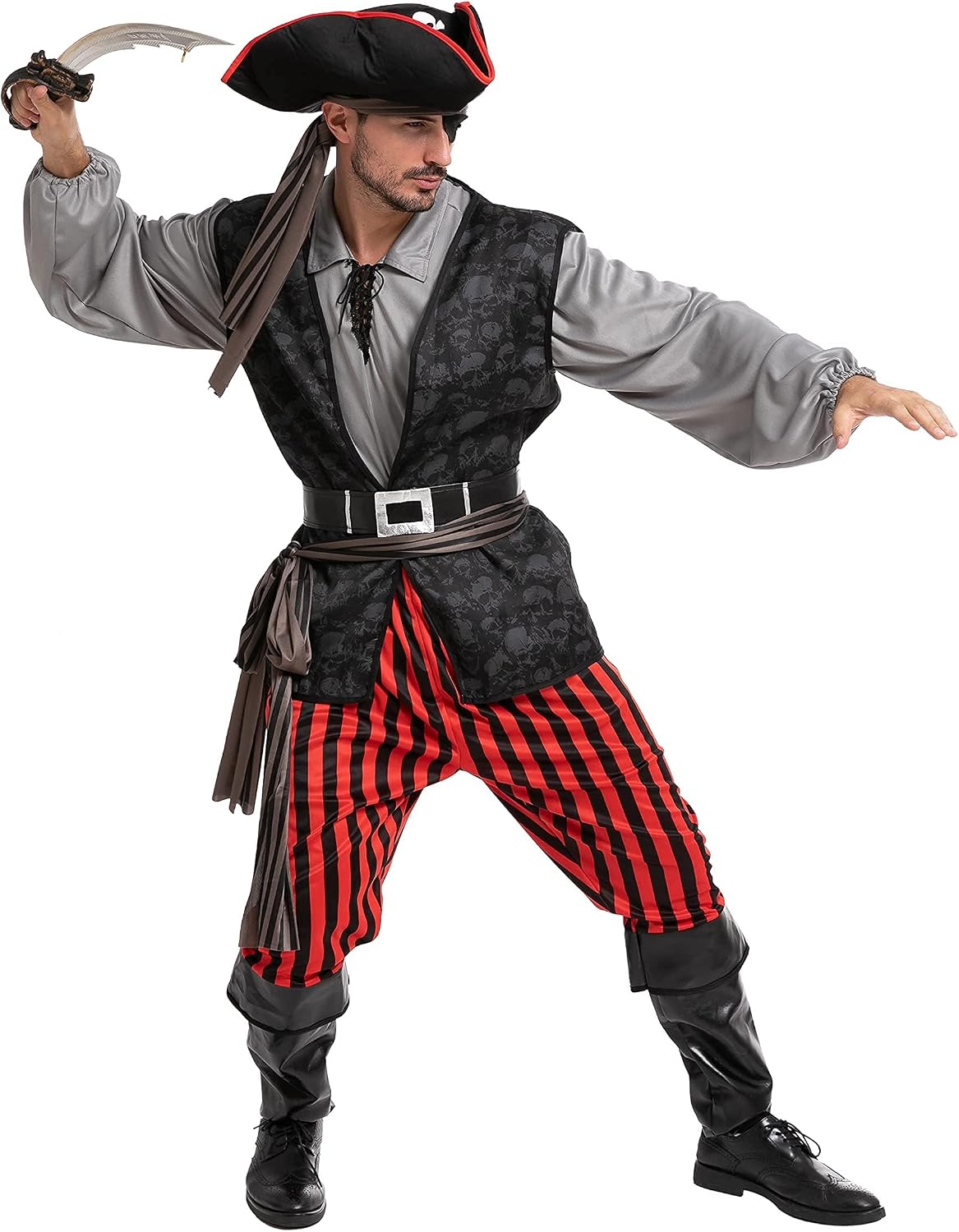 Fright Night Pirate Costume Pirate Shirt Vest Viking — Men's