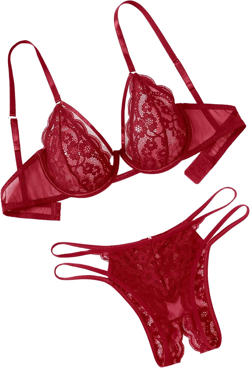 Big Starz Lace Underwire Push-Up Bra and Panty Set