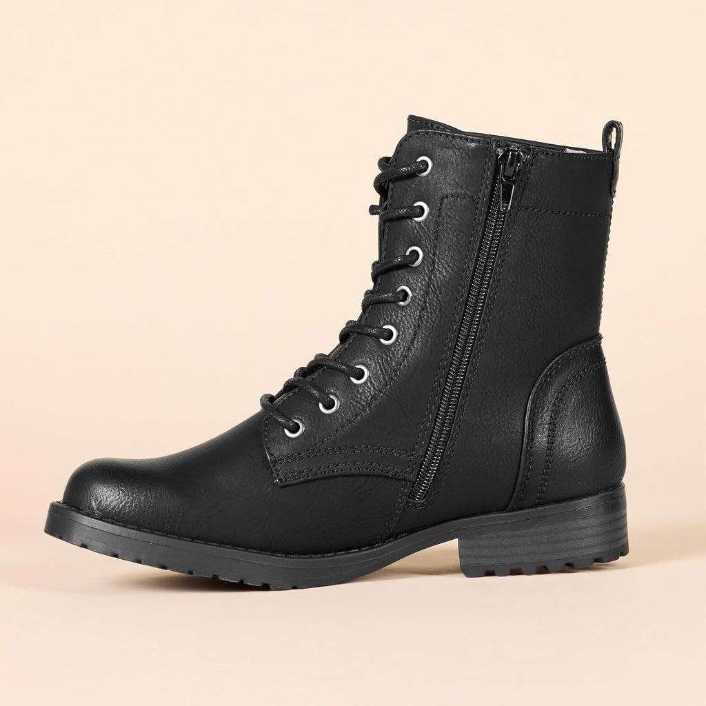 Boot Season Lace-Up Combat Boots with Lug Sole — Women's