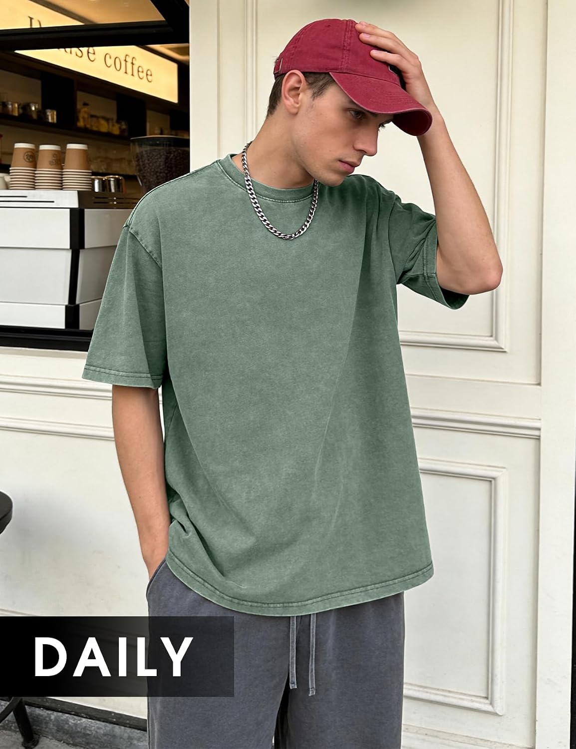 Rotation Oversized T-Shirts Heavyweight Vintage Cotton Baggy — Men's