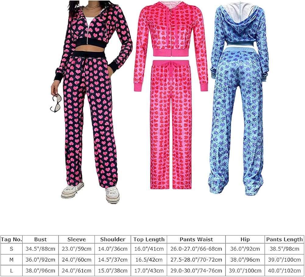 Big Starz Velour Tracksuit — Women's 2 Piece Heart Print alternate view