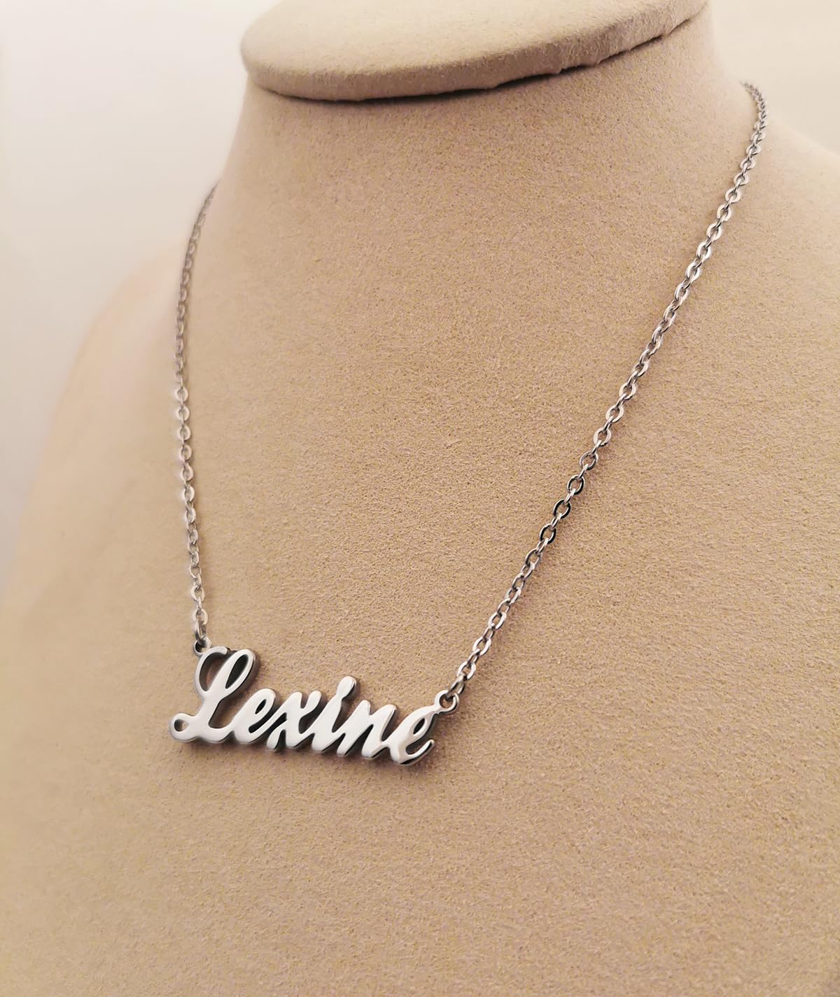 Big Starz Initial Nameplate Necklace — Stainless Steel