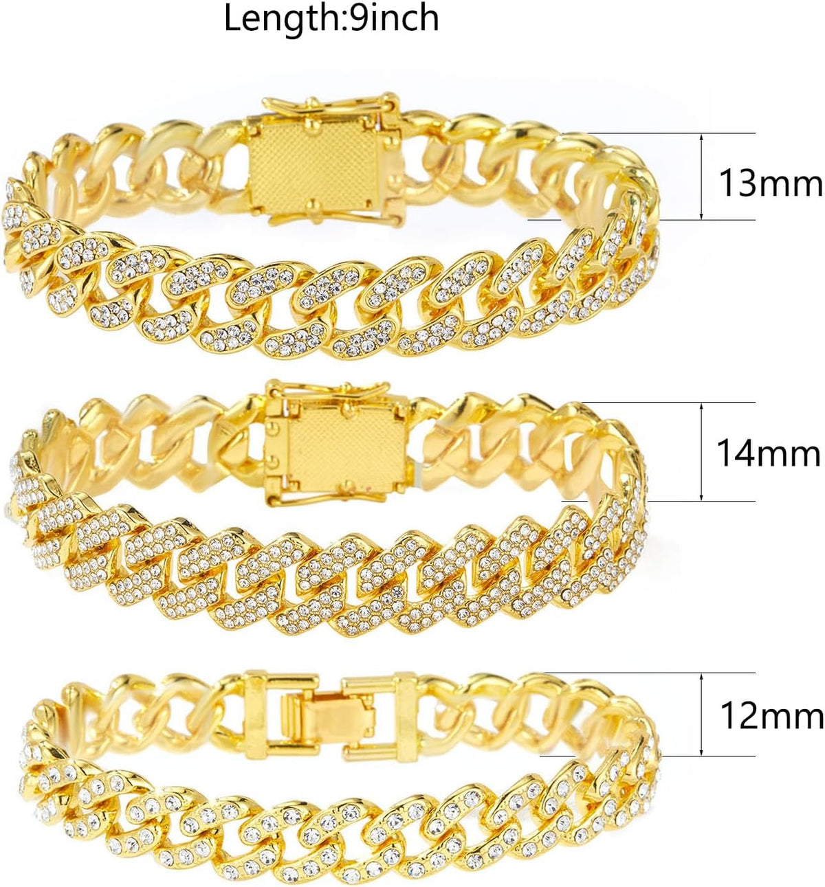 Big Starz Cuban Link Anklet Set — 14K Gold Plated, 3 Piece